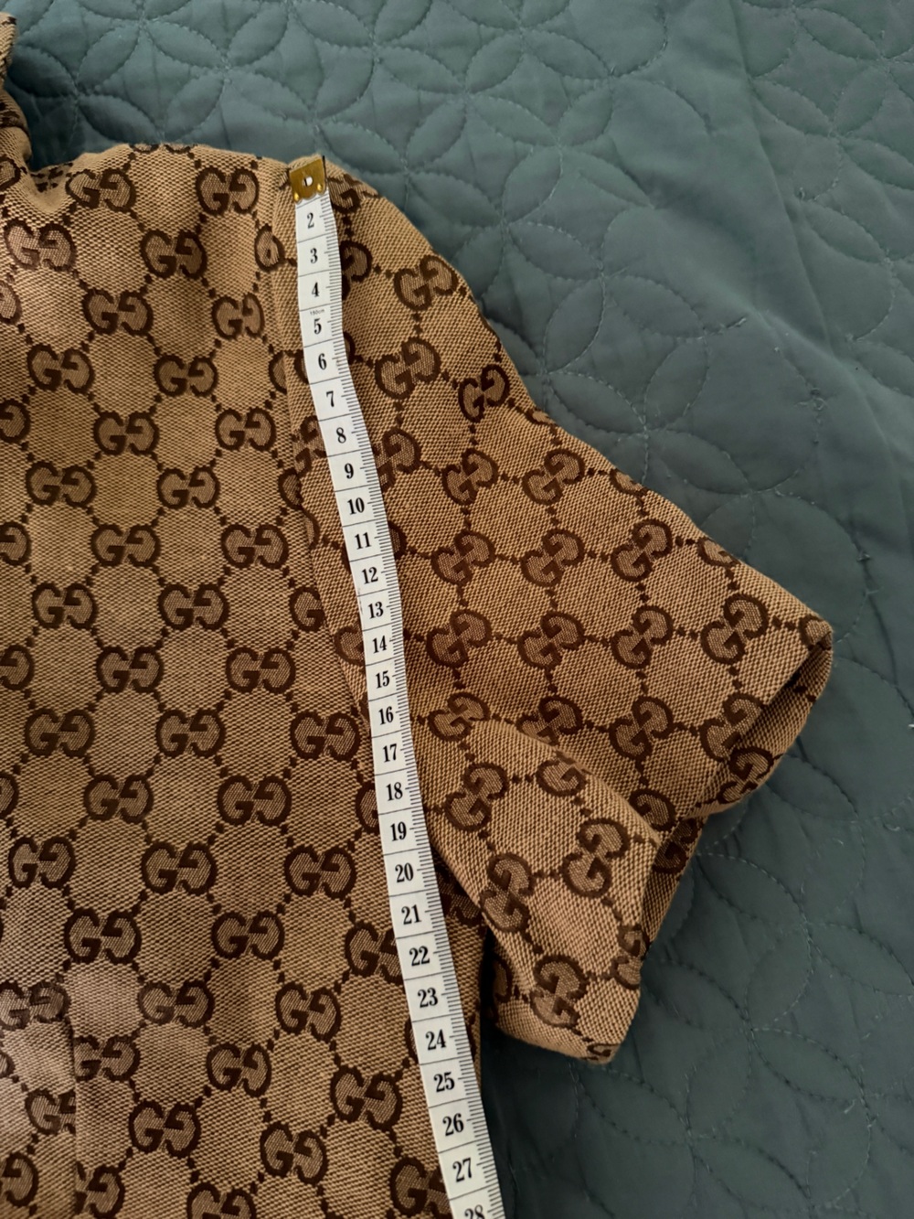 Gucci Monogram Short Sleeve Belted Dress in Beige RUN SMAll - Picture 12 of 14